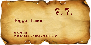 Hőgye Timur névjegykártya